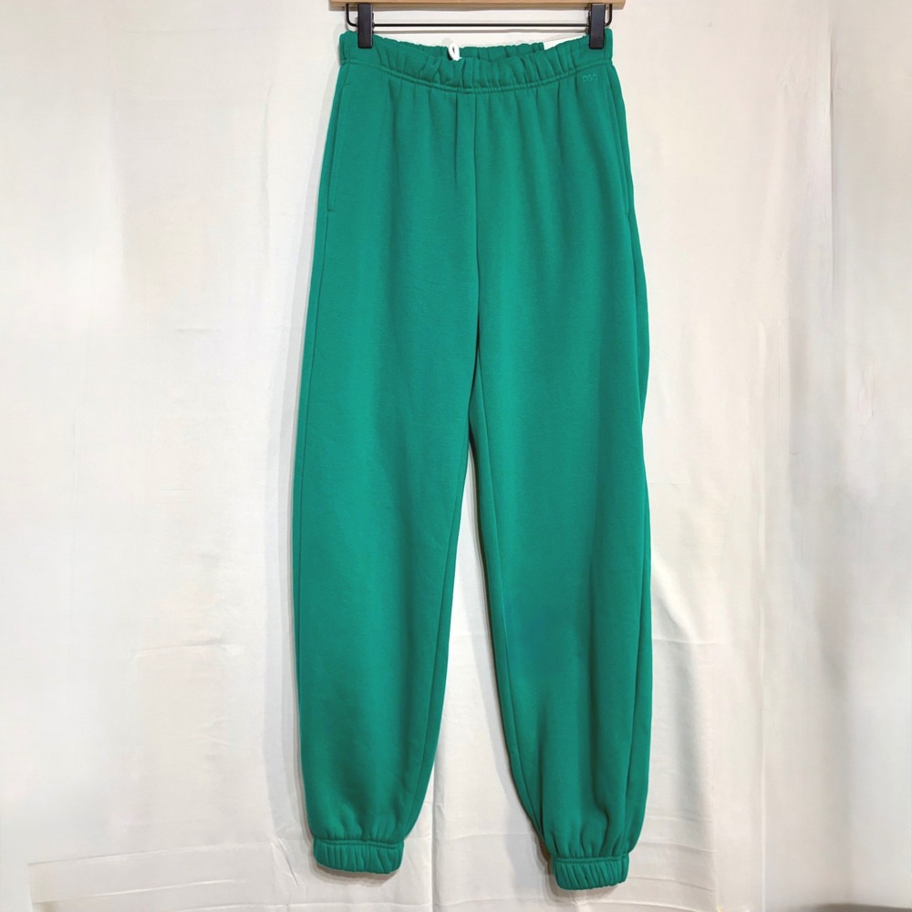 DSG Womens Classic Fleece Cinch Sweatpants Melted Emerald Green XS Joggers NEW